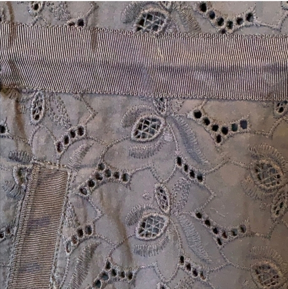 Gap Navy Floral Eyelet Utility lined Navy Jacket Drawstring Waist sz L - Picture 14 of 14